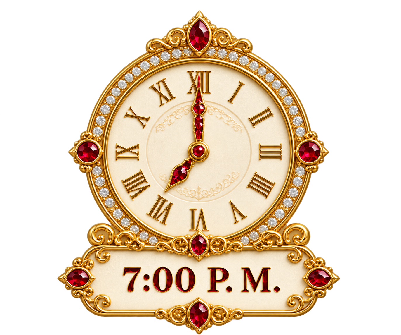 Reloj: 7:00 p. m.